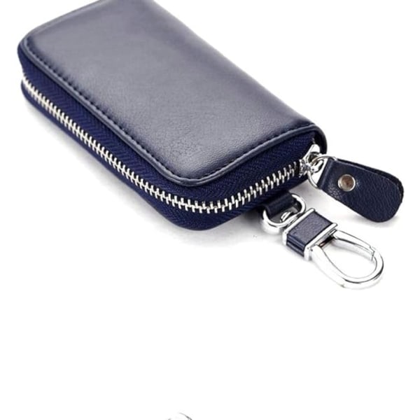 (Royal Blue) Men's Leather Key Case Cowhide Zipper Key Case-Gener