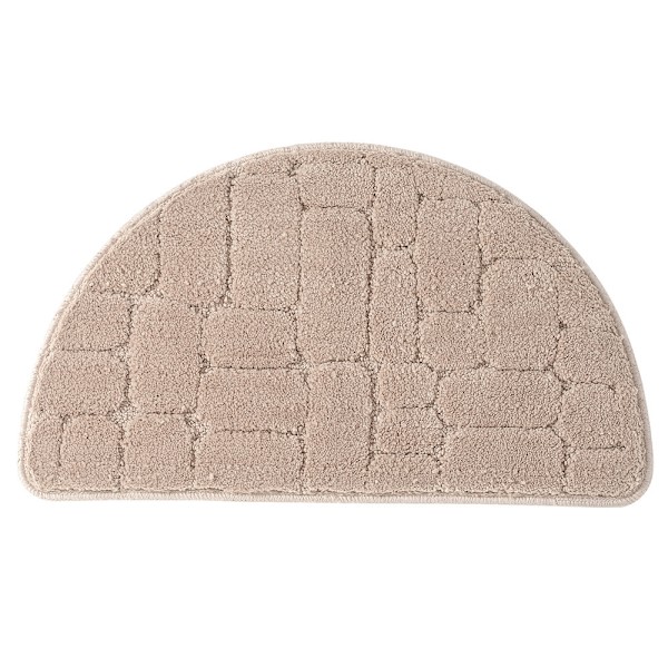 Halvmåneformet absorberende mikrofiber gulvmatte (lys kamel) - E