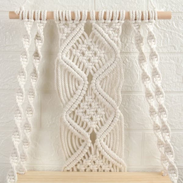 Boho Macrame Vägghängande Hylla Macrame Väggdekor Vävda Tofs T