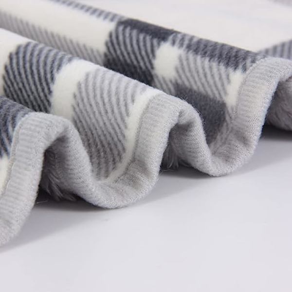 1 st kvinnors fleece poncho rutig fleece sjal cape (grå) vinter