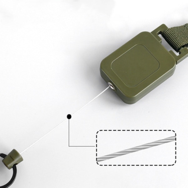 2-pack Mörkgrön Retractable yo-yo nyckelring med karbinhake