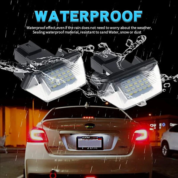 LED Auto Nummerpladelys 12V 3528SMD 6500K Xenon Hvid Baglygte