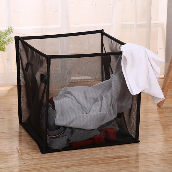 Svart (liten) 33x33x33cm sammenleggbar kleskurv, kleskasser, Pop Up F