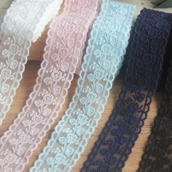 5 meter spetsband - Delikat svart, 15 meter - Blommigt band för bröllop/bruddekoration, DIY, sömnad, heminredning