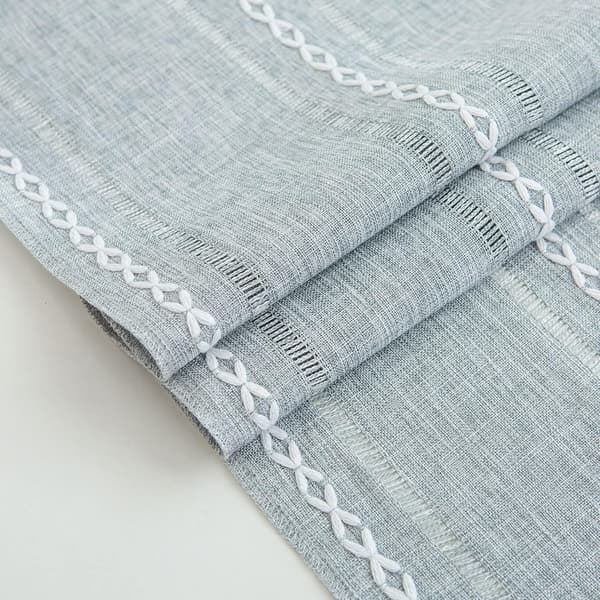 Landlig stil bordløber 32 x 200 cm, lysegrå, boho-stil