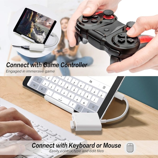USB-adapter til kamera, kompatibel med mobiltelefon/pad USB-hun OTG,
