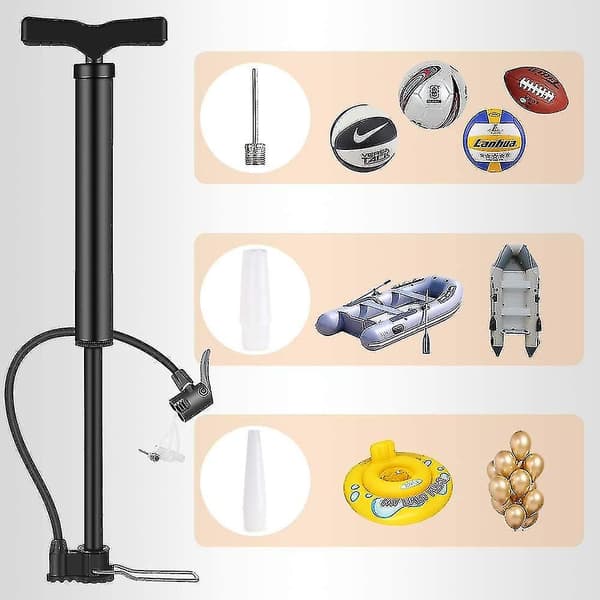 Cykelpump, snabb uppblåsning] Bärbar golvpump, ergonomisk