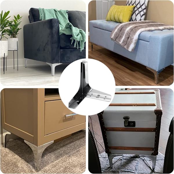 Set med 8 10cm gull sofa ben, gull møbel ben for 600kg belastning