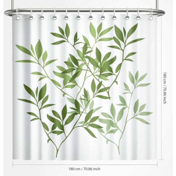 Blade Bruseforhæng 180 x 180 cm Grønne planter Badeforhæng