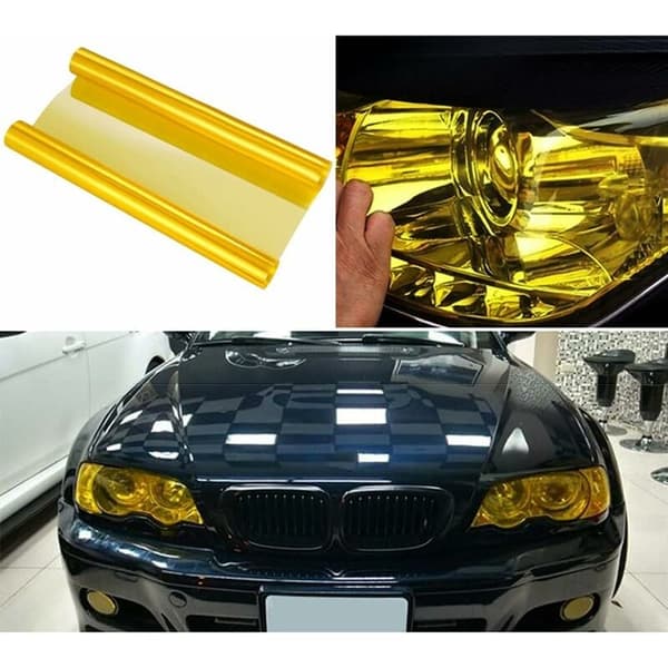 (gul) Selvklæbende vinylfilm - 30CM * 120CM cm - til biltåge
