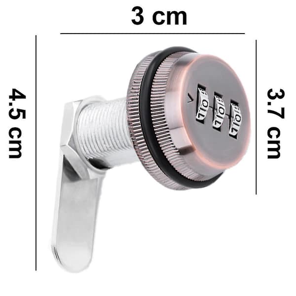 30mm Kombinationslås Säkerhetslås Blank Krom Zinklegering