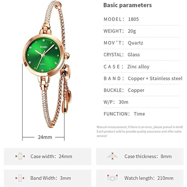 (Blå) Klocka Dam Analog Kvarts Klocka Diamantprydd Armband