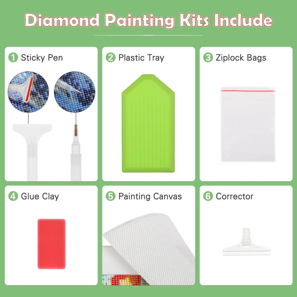 Diamantmaleri for voksne, Green House Full Diamond Painting 5D