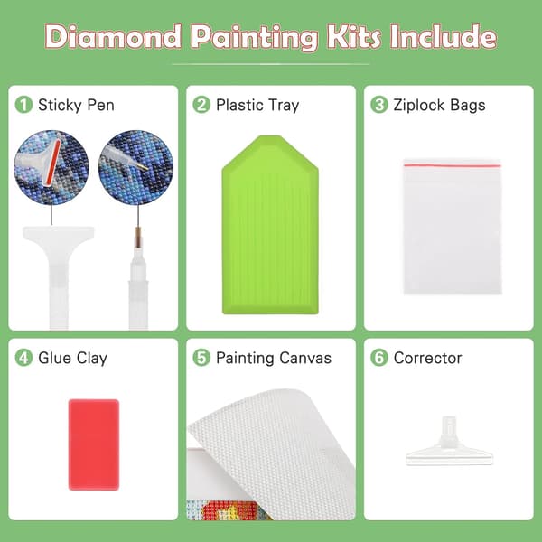 Diamantmaleri til voksne, Green House Fuld Diamantmaleri 5D