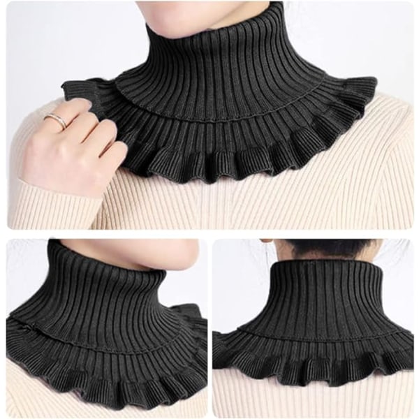 Falsk turtleneck för kvinnor, One Size Black, Falsk turtleneck, Falsk