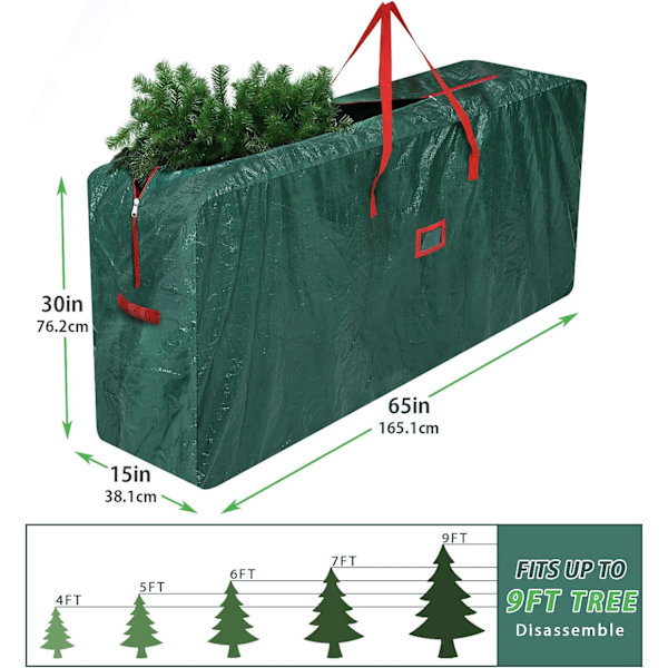 Stor XXL opbevaringspose, havehyndepose, 476L juletræpose, vandtæt flyttepose, PP-stofpakkepose, 165x38x76cm
