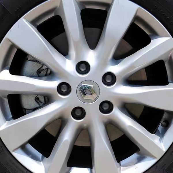 4 stk 57mm Bilfelg i aluminium Senternavkaps Logo Merke for Koleos Duster Megane, Sølv