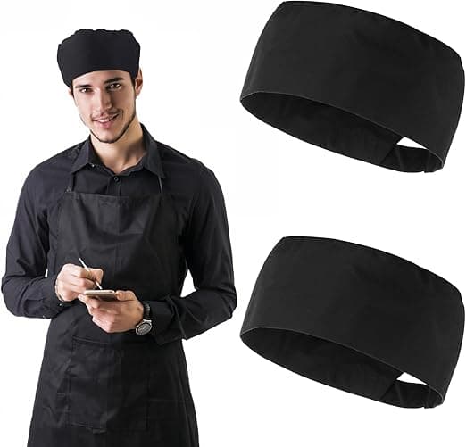 2 stk. Unisex kokkehat madservice sort kokkehat justerbar K