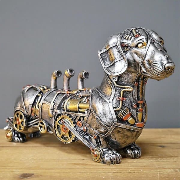 Industriell gotisk Steampunk Dachshund Pølsehund Ornament Figur