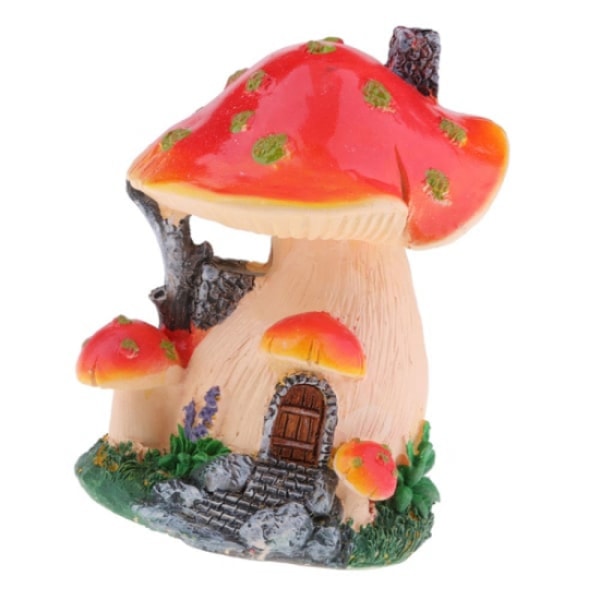 Svampfe hus staty miniatyr fe trädgård terrarium ny