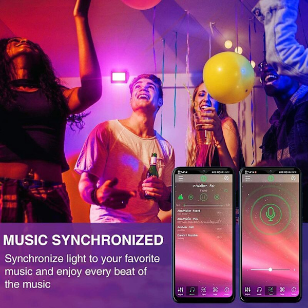 RGB LED-projektører 25W Udendørs RGBW Farve Bluetooth APP Fjernbetjening C