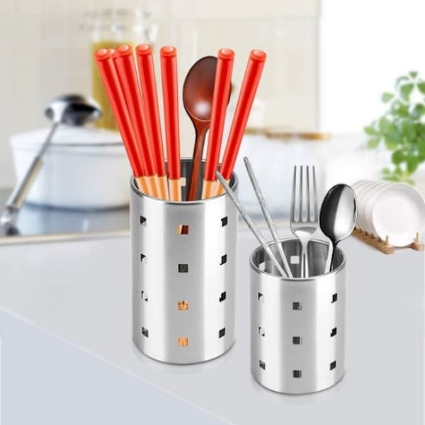 Rustfrit bestikholder i rustfrit stål, køkkenredskabsholder, bestikbakke