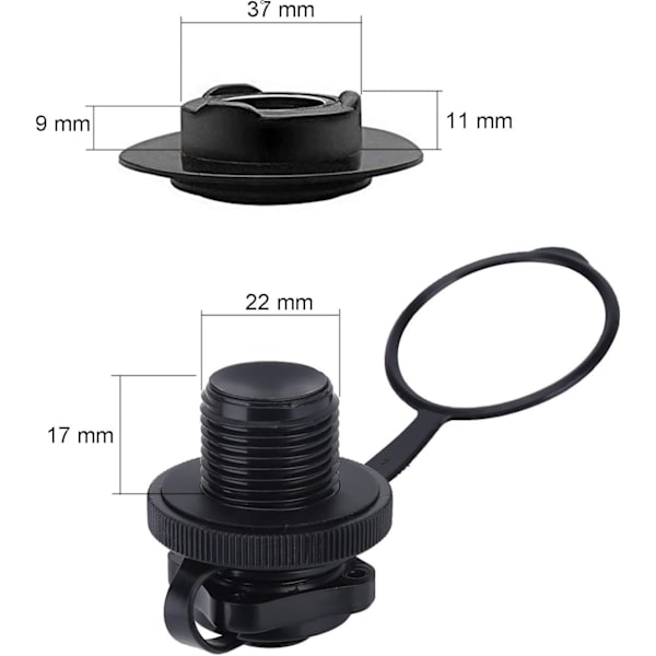 Uppblåsningsspiralventil, 5 st luftventiler ventiladapterpluggar, spir