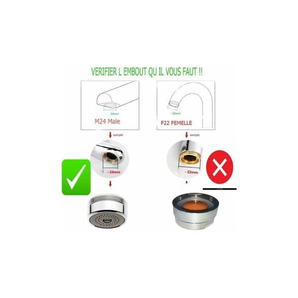 Vannbesparende kranvaskeservant 24mm, reduser vannforbruket ditt