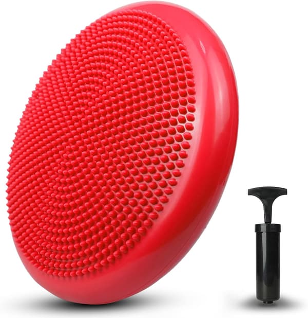 Balancemåtte, perceptionsmåtte, rød 34cm - oppustelig måtte, yogamåtte