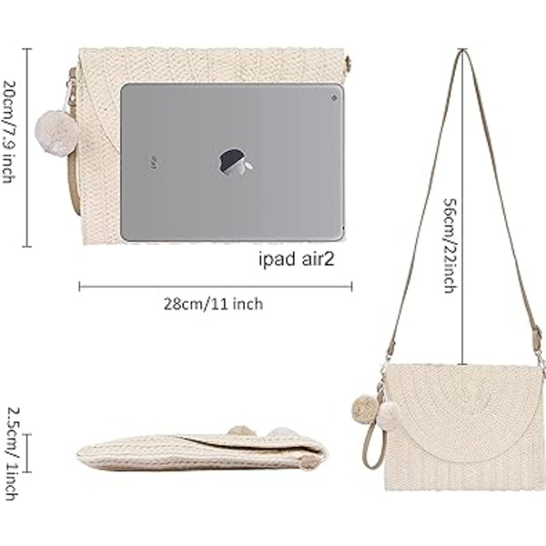 Halm Clutch Clutch, Bryllupskveld Clutch Kvinner Halm Håndveske E