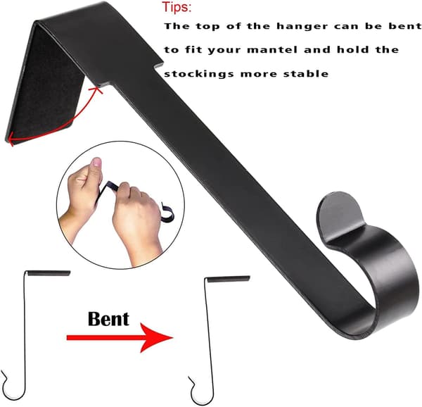 (Sort) 6-pak juleophæng til pejs - sort