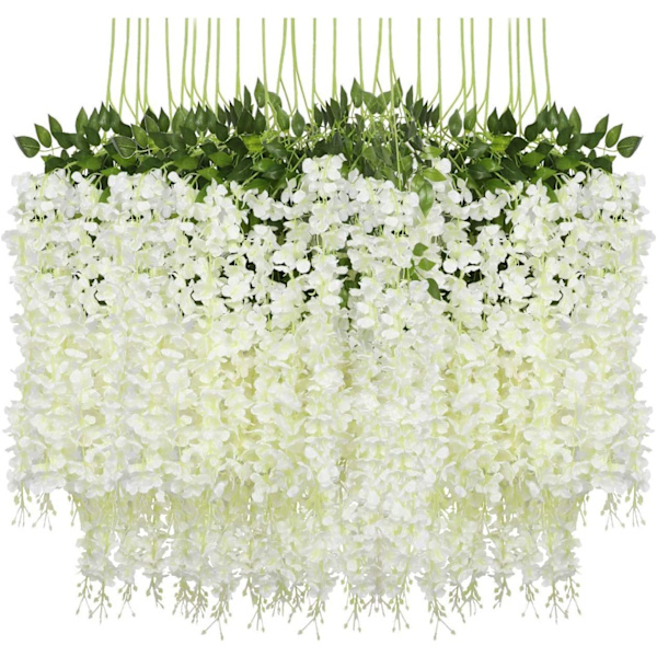 24 stk. kunstige wisteria-blomsterranker