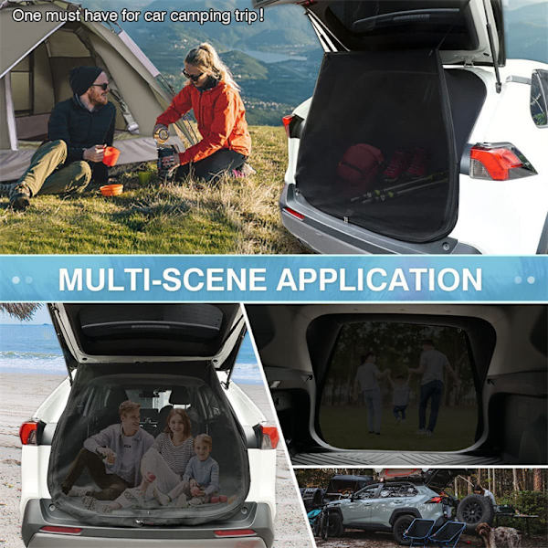 1 stk 150 x 175 cm Magnetisk Bil Trunk Myggnett til SUV Camping