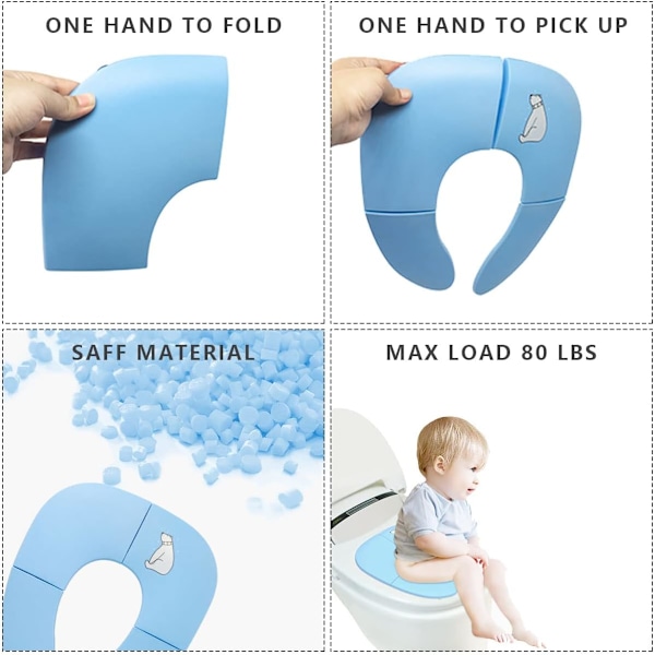 Baby Toiletsæde - Blå, Bærbart Rejse Toiletsæde, Baby Toil