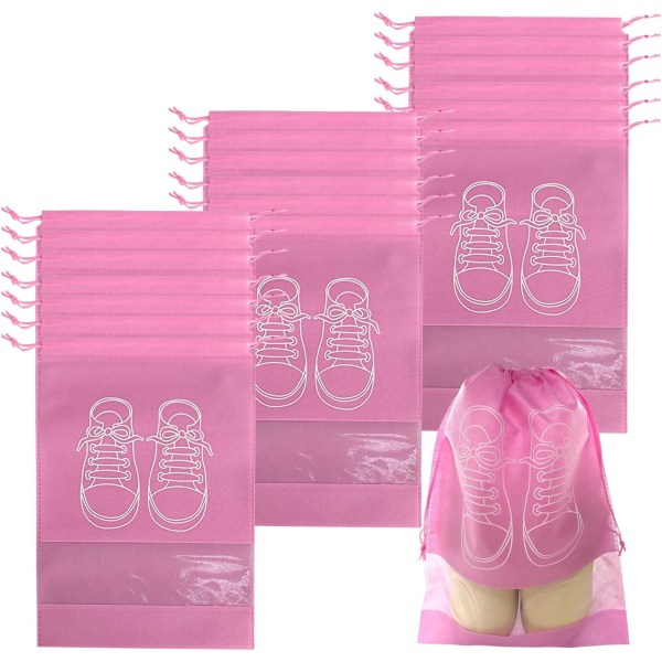 20STK-Pink-Rejseskotaske, vandtæt og støvtæt fleecesko