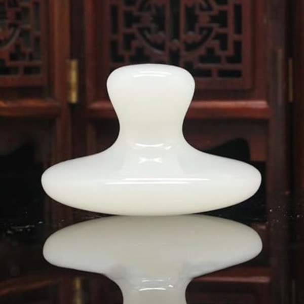 (White) Gua Sha Crystal Stone Quartz Mushroom Face Body Massage T