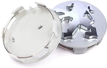4 st fälgnavkapslar för Peugeot 60 mm silver, navkapslar