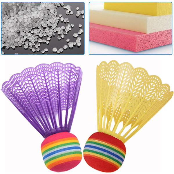 10 plastball farger tilfeldig badminton shuttlecock, badminton ball