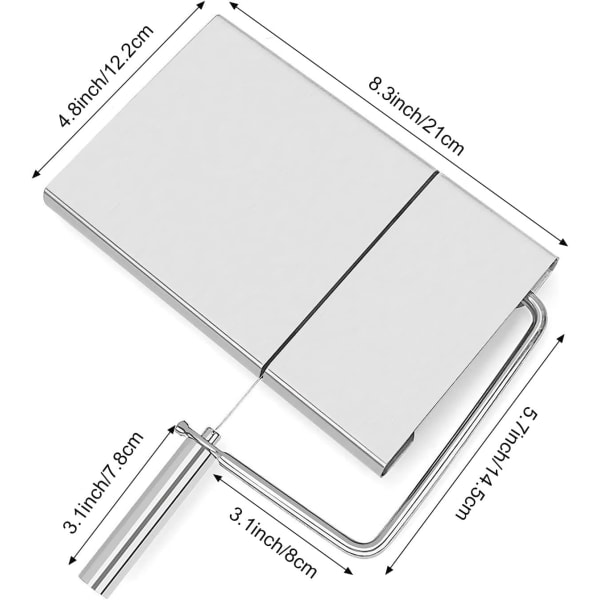 Cheese Cutter-Stainless Steel Wire, Cheese Cutter with 5 Replacem