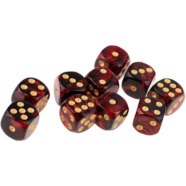20 stycken polyhedral tärningar D6 tärningar 6-sidiga 16 mm akryltärningar spel