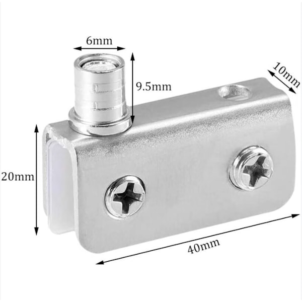 Pakke med 4 glassdørpivot, glassdørhengsel, rustfritt stål, passer til 5-8 mm glass