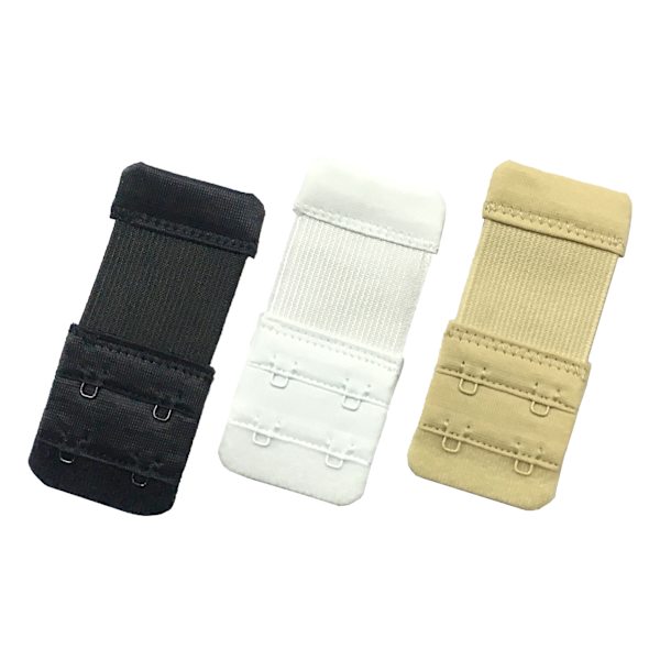 3-pack mjuka och bekväma bh-förlängare för kvinnor med 2 krokar, 8,5 cm x