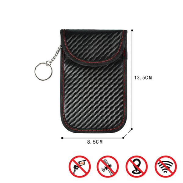 2-pack RFID-bilnyckelsignalblockerande Faraday-påse utan nyckelbricka,