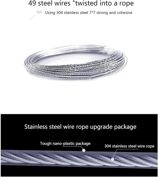 (Svart) Utomhus Retractable Linne Rep 2 Strängar Justerbar Indoo