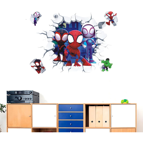 3D-tehostetarra Spiderman Ultimate -seinätarra lapsille