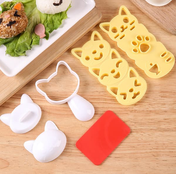 Sæt med små riskugleforme Søde kattemønstre DIY Sushi Bento Nori K