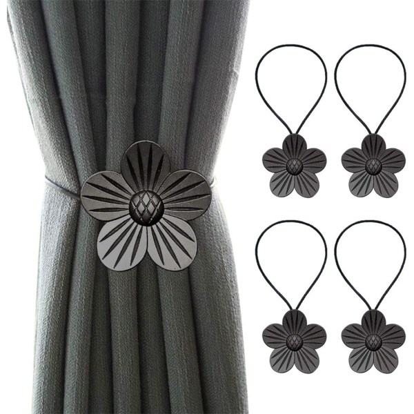 4 stk Vintage harpiks magnetiske gardiner med blomsterdesign f