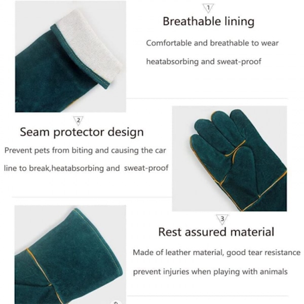 Anti-Bite Håndtering av Dyr Hansker, 60cm Multipurpose Lær Arbeid