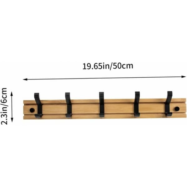 5-pack bambu väggkrok flyttbar aluminium klädhängare väggmonterad C
