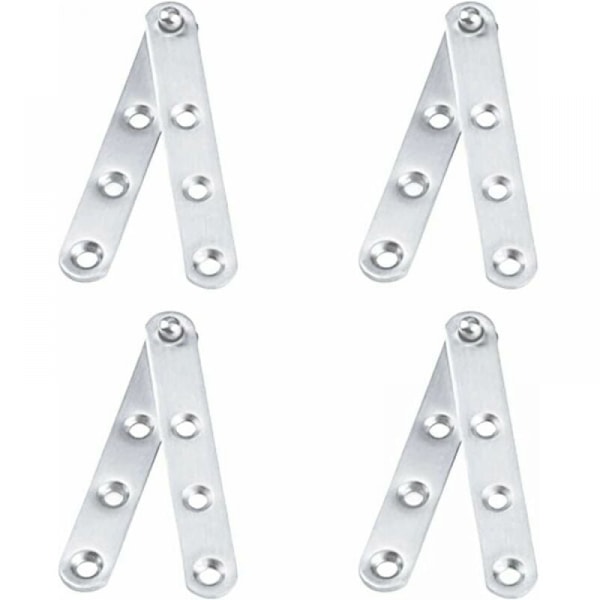 Set of 4 Pivot Door Hinges (80x16mm) in Stainless Steel, Swivels